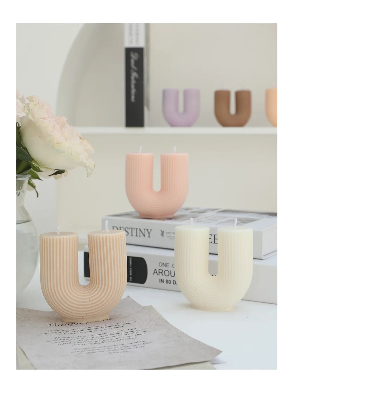 U-Shaped geometric scented candle